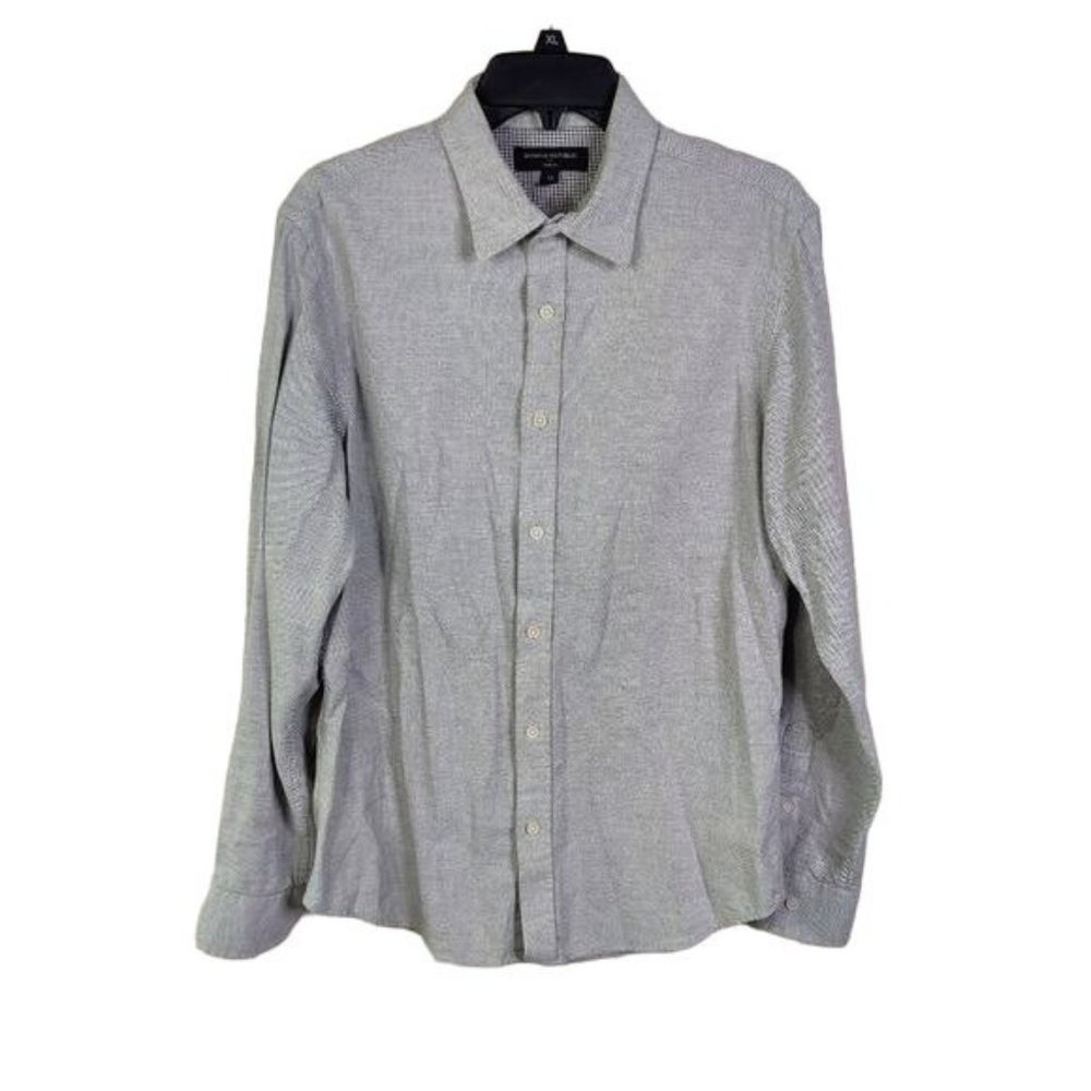 Banana Republic Slim Fit Gray Button Down Long Sleeve Shirt Medium